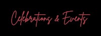 celebrations & events logo on a black background